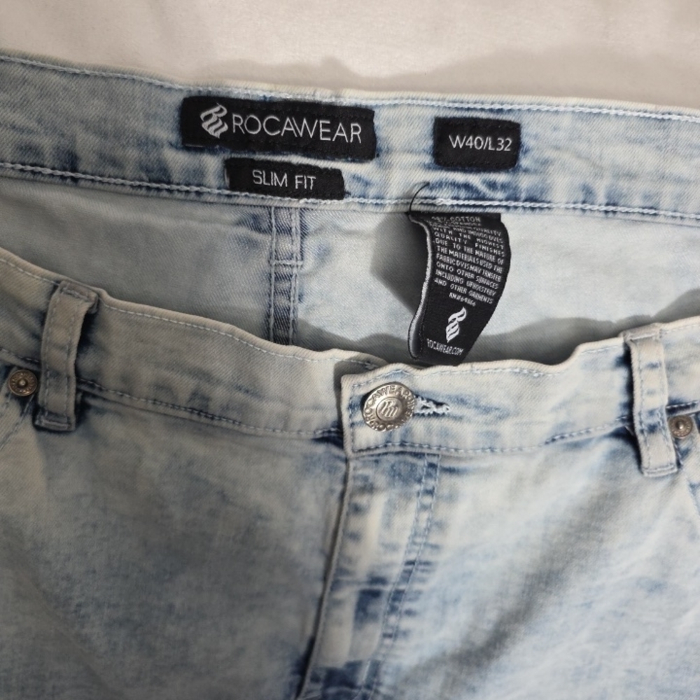 Rocawear Men's Slim Fit Light Blue Jeans